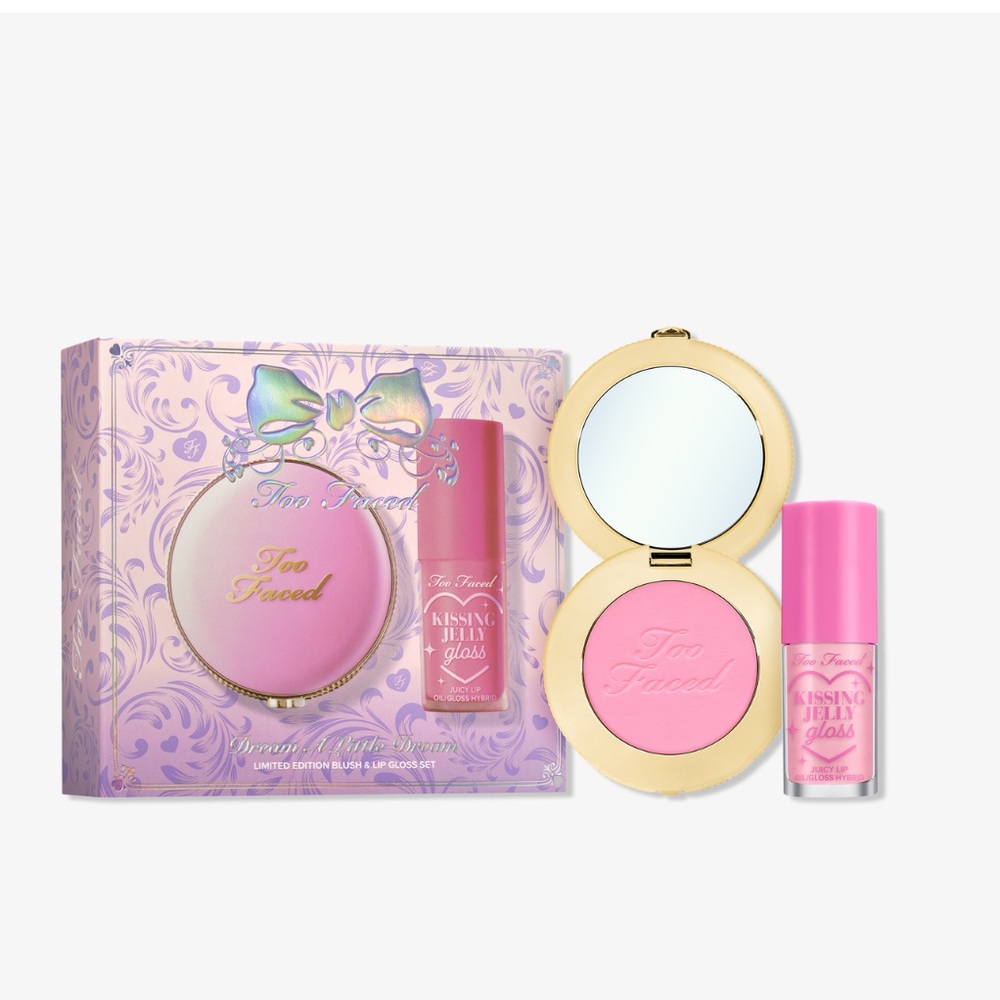 Too Faced Dream a Little Dream blush and lipgloss set